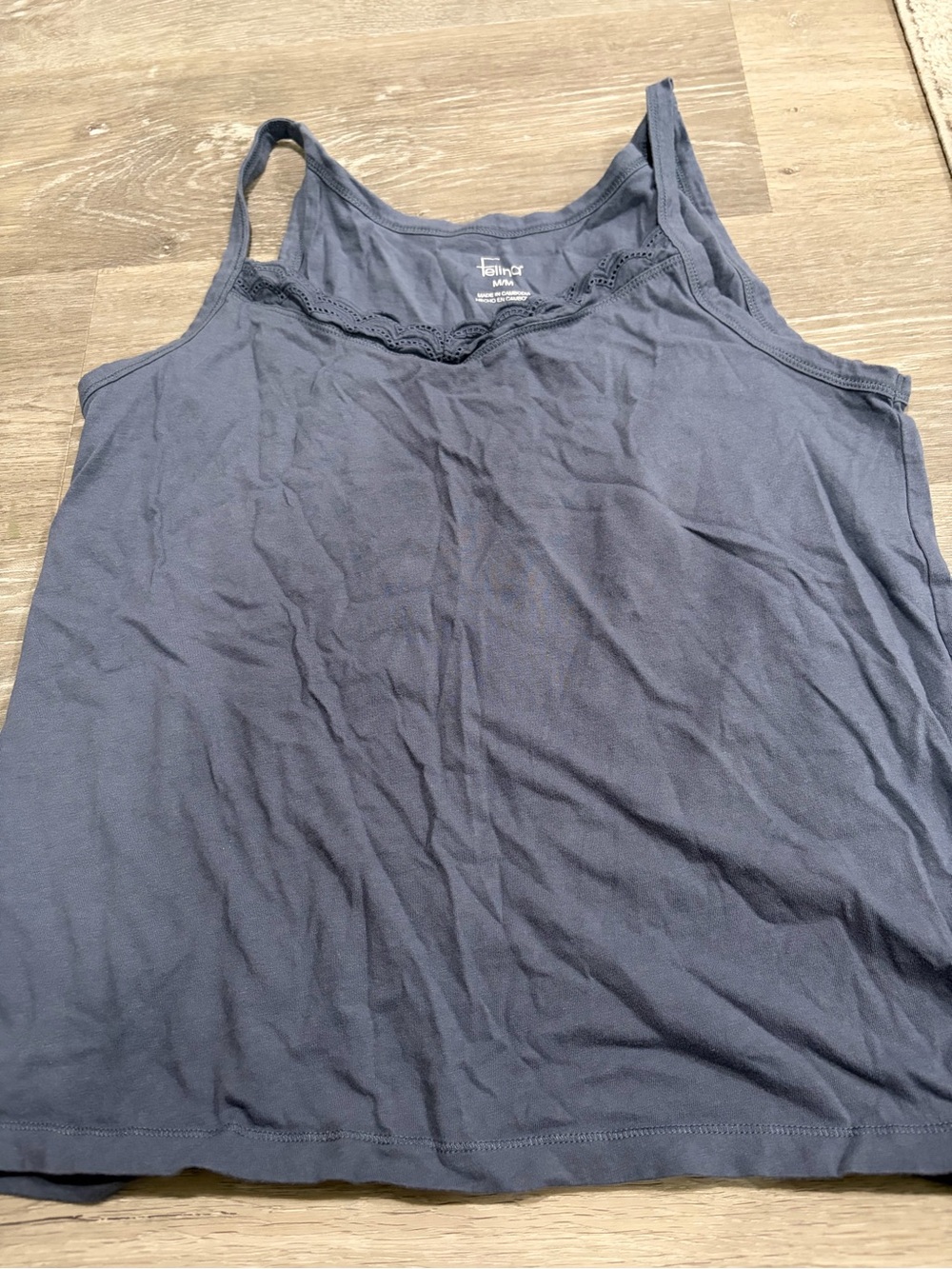 Felina Navy Lace-Trim Tank Top